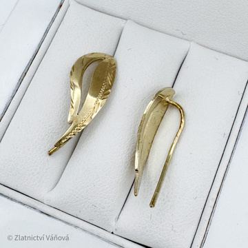 Žluté zlato záušnice MONTÁŽ